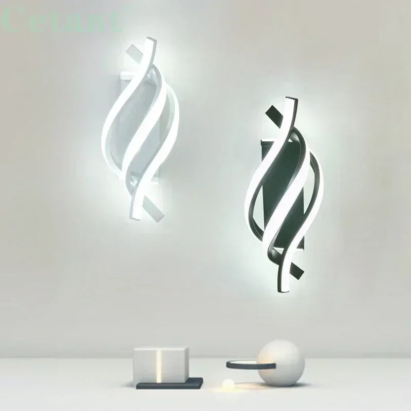 Applique Murale LED Moderne en Noir et Blanc – Éclairage Élégant pour Chambre, Salon, Couloir et Décoration Intérieure