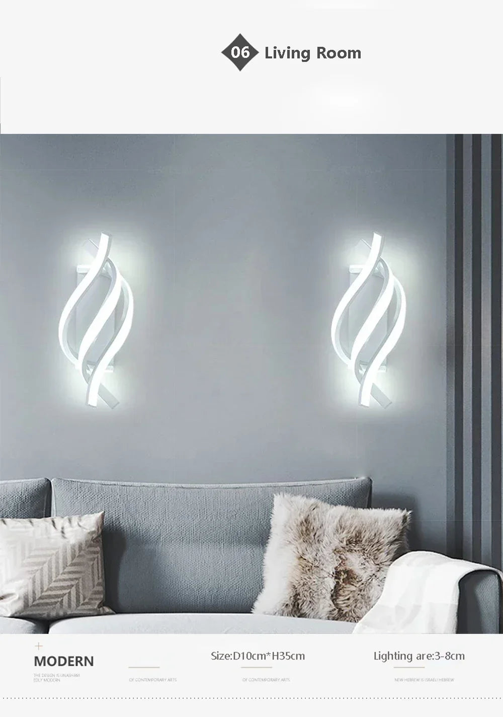 Applique Murale LED Moderne en Noir et Blanc – Éclairage Élégant pour Chambre, Salon, Couloir et Décoration Intérieure