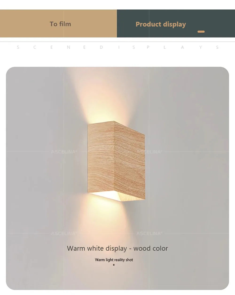 Applique Murale LED en Bois Nordique – Design Élégant pour Chambre, Salon et Escalier