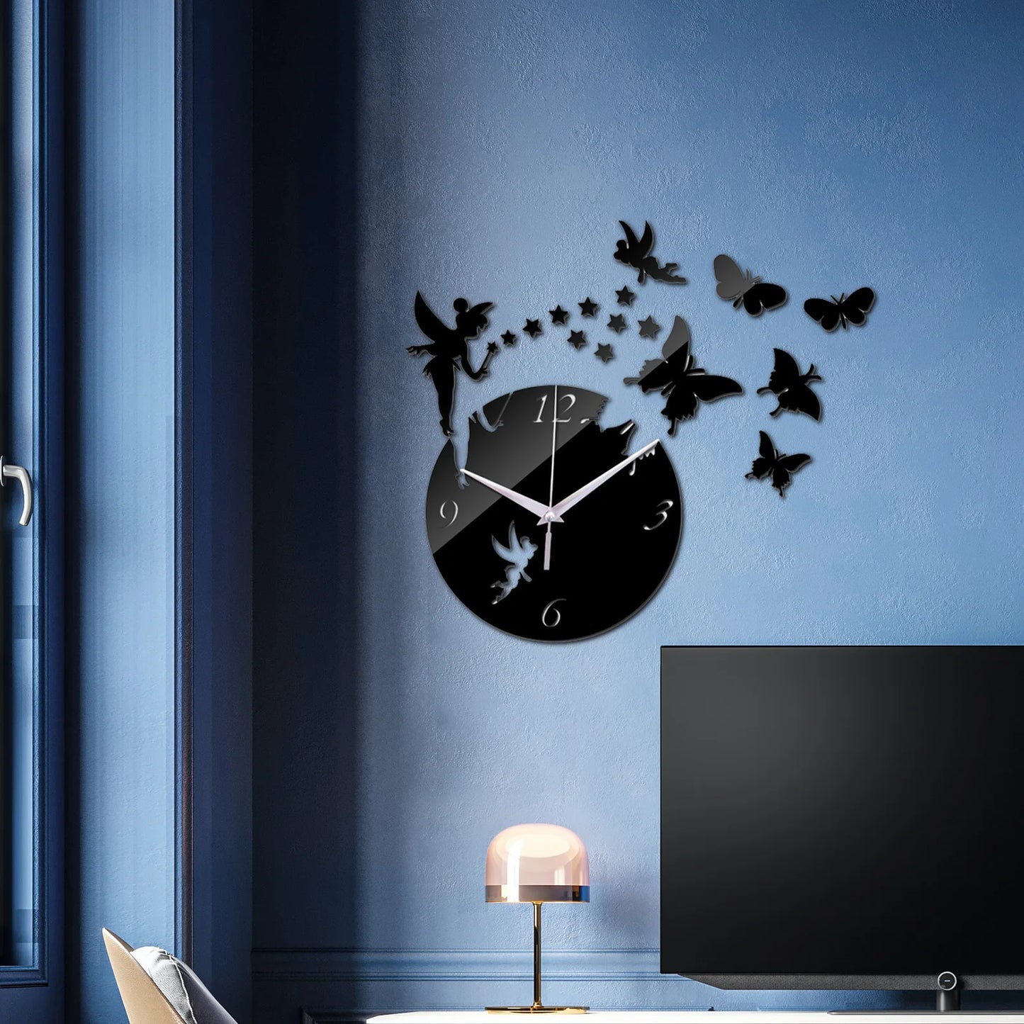 Horloge Murale Silencieuse avec Autocollants Papillon en Acrylique – Décoration Moderne pour Salon, Chambre et Bureau