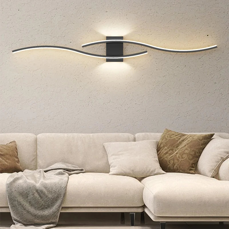 Applique Murale LED Décorative au Design Moderne, Disponible en Noir, Blanc et Or, Luminaire Décoratif