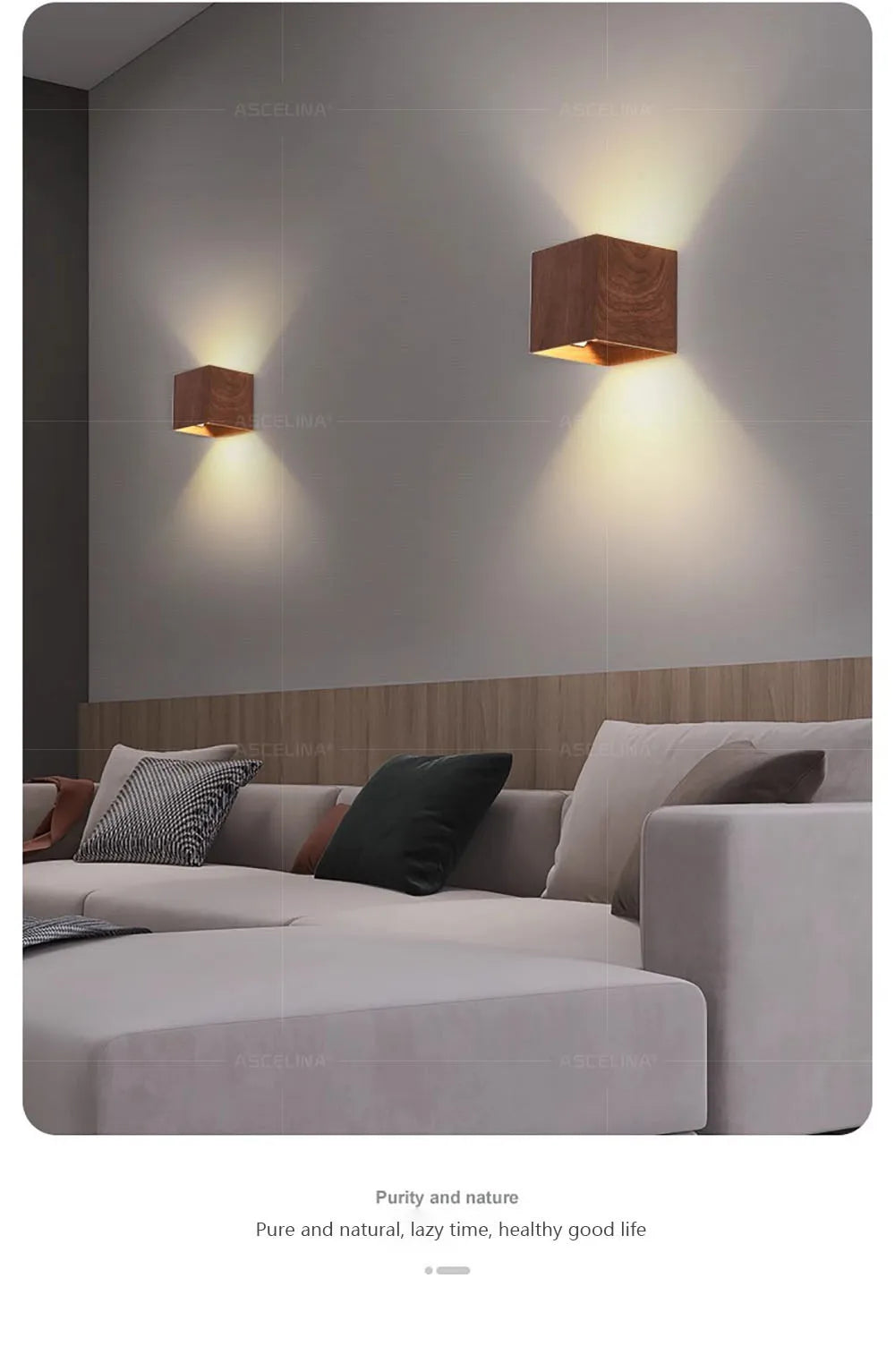 Applique Murale LED en Bois Nordique – Design Élégant pour Chambre, Salon et Escalier