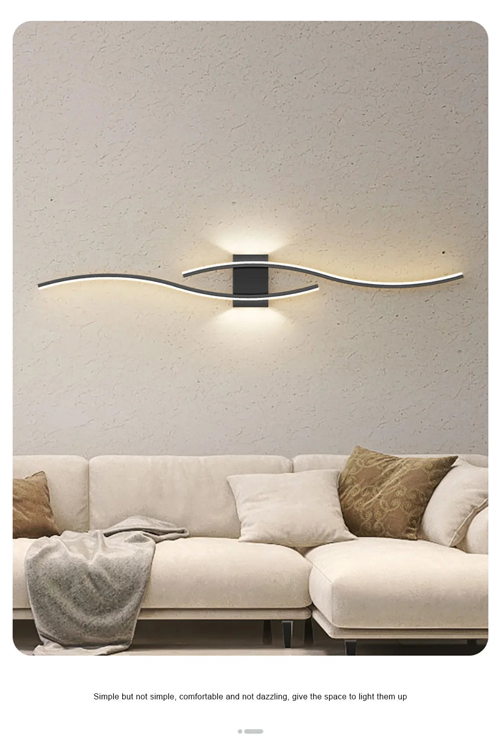 Applique Murale LED Décorative au Design Moderne, Disponible en Noir, Blanc et Or, Luminaire Décoratif