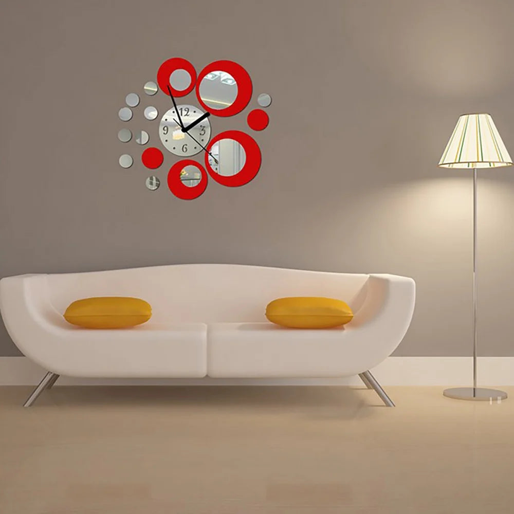 Horloge Murale à Quartz 3D, Miroir Moderne & Stickers Luxe – Décoration Élégante pour Salon (Nouvelle Collection 2024)