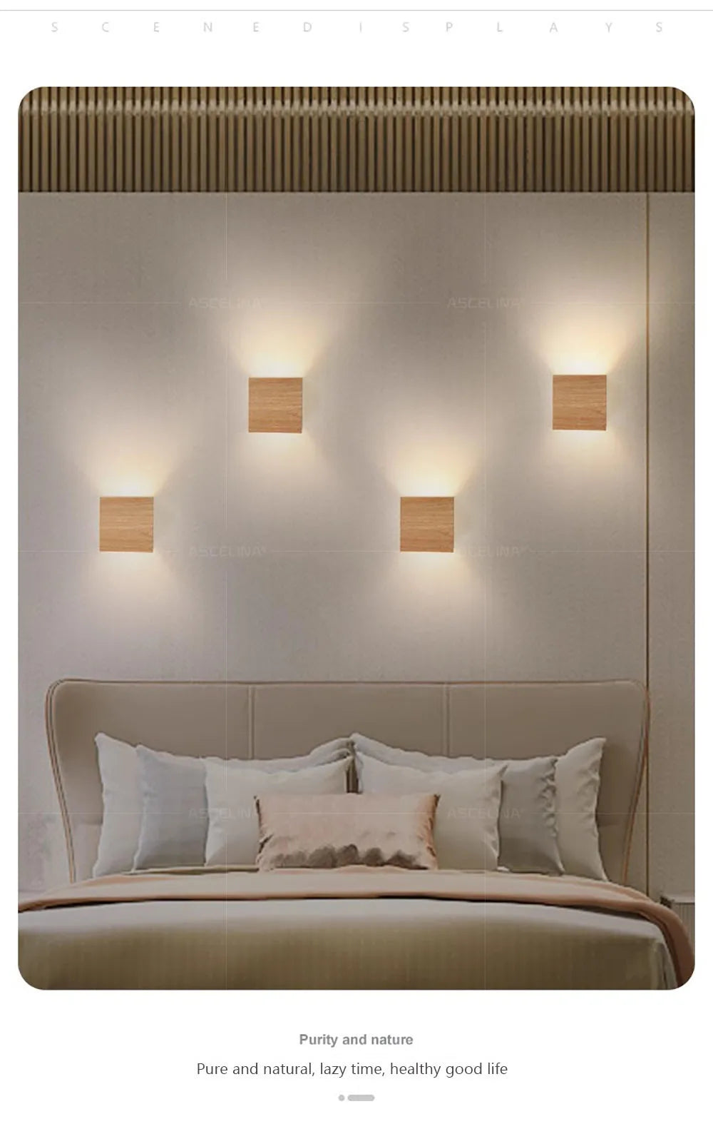 Applique Murale LED en Bois Nordique – Design Élégant pour Chambre, Salon et Escalier