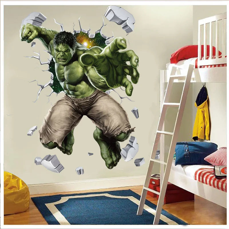 Stickers Muraux 3D Avengers – Décoration Marvel Stéréoscopique pour Chambre d'Enfant & Salon