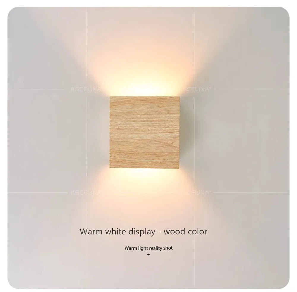 Applique Murale LED en Bois Nordique – Design Élégant pour Chambre, Salon et Escalier