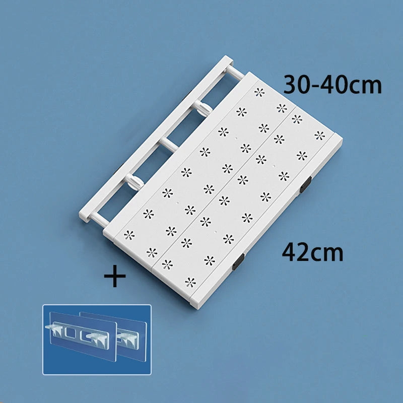 Étagères de Rangement Ajustables pour Armoire, Rack Mural pour Vêtements, Placard, Cuisine, Salle de Bain, et Organisateur à Domicile