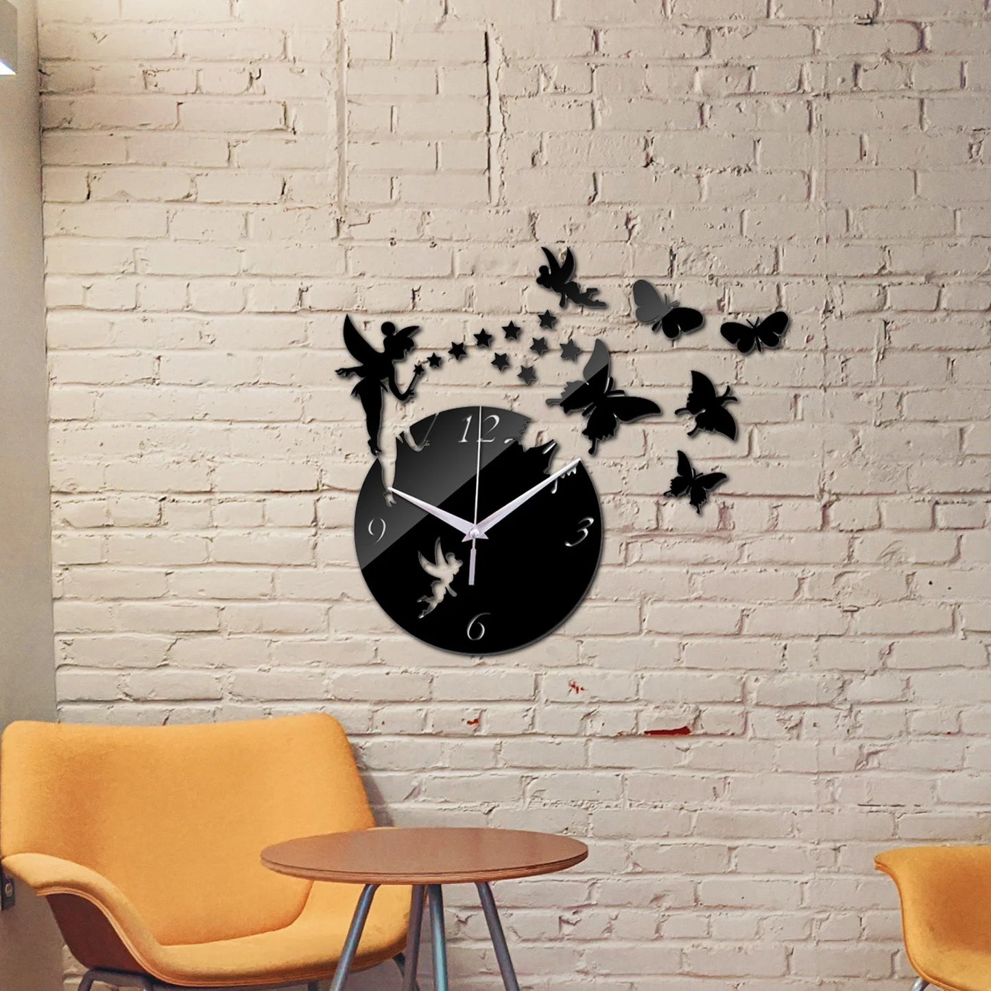 Horloge Murale Silencieuse avec Autocollants Papillon en Acrylique – Décoration Moderne pour Salon, Chambre et Bureau